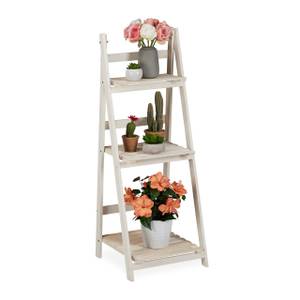 Escalier pour fleurs en bois blanc 40 x 108 cm