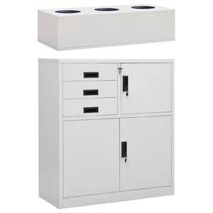 Büroschrank mit Pflanzkasten 3095268 Grau - Metall - 90 x 125 x 40 cm