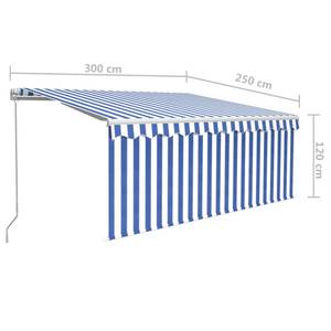 Auvent rétractable 3014349 Bleu - Blanc - 300 x 250 x 1 cm