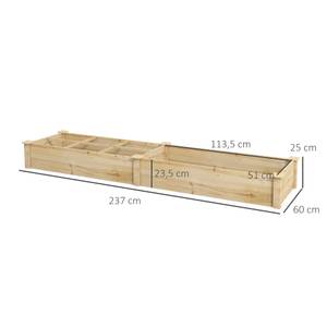 Hochbeet 84H-005V00ND Braun - Massivholz - 60 x 25 x 237 cm