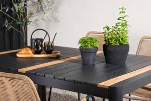 Gartenset Togo 5-teilig Schwarz - Eiche Schwarzbraun Dekor