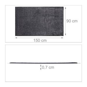 Paillasson gris chiné tapis entrée Noir - Gris - Matière plastique - 150 x 1 x 90 cm