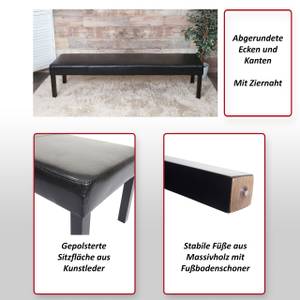 Sitzbank M37 Kunstleder Schwarz - Kunstleder - 180 x 43 x 49 cm