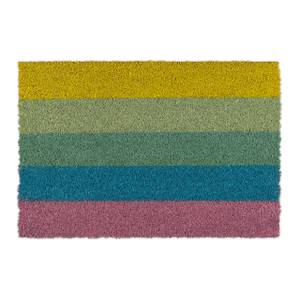 Fußmatte Kokos Regenbogen Blau - Grün - Rot - Naturfaser - Kunststoff - 60 x 2 x 40 cm