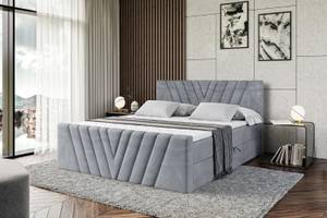 Boxspringbett ERNINA-Z Hellgrau - Breite: 120 cm - H4