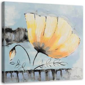 Bild auf leinwand Blumen Natur Gelb Blau 30 x 30 cm