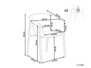 Esszimmerstuhl AMES 2er Set Beige - Schwarz - Taupe