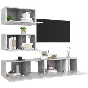 TV-Schrank 4er Set D898 Grau - Holzwerkstoff - 30 x 30 x 60 cm