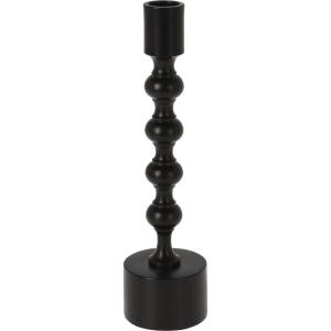 Kerzenständer, schwarz, Aluminium, 23 cm Schwarz - Metall - 6 x 24 x 6 cm