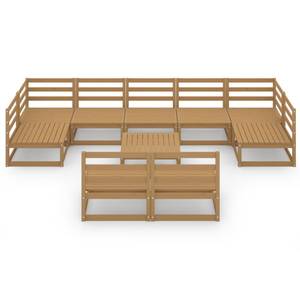 Garten-Lounge-Set (10-teilig) 3009756-1 Braun - Massivholz - Holzart/Dekor - 70 x 30 x 70 cm