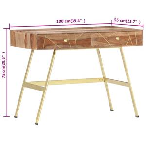 Schreibtisch Braun - Massivholz - Holzart/Dekor - 100 x 75 x 100 cm
