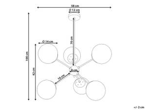 Lampe suspension ADAWRO Noir - Métal - 58 x 100 x 58 cm