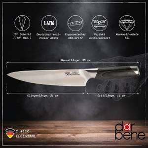 Chefmesser 20cm Holzgriff P-Series Silber - Metall - 9 x 4 x 39 cm