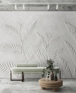 Fototapete Fern Walls by Patel Grau - Weiß - Kunststoff - Textil - 500 x 270 x 0 cm