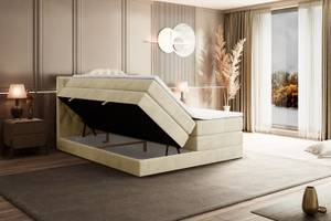 Boxspringbett VILA-1 KING Ecru - Breite: 180 cm