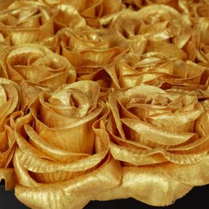 Schwarze Rosenbox mit 18 goldenen Rosen Schwarz - Gold - Papier - Kunststoff - Textil - 22 x 13 x 19 cm