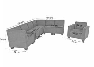 Sofa-System Moncalieri (7-teilig) Grau