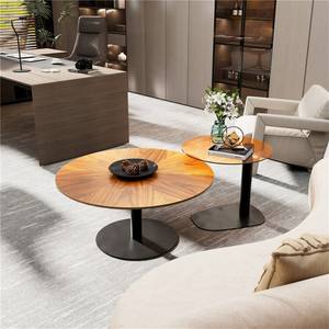 Lot de 2 Table Basse Vires Marron - Verre - 80 x 45 x 80 cm