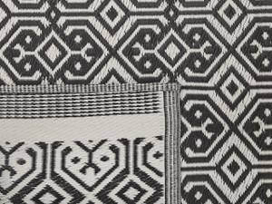 Tapis d'extérieur BARMER Noir - Blanc - Textile - 180 x 120 x 120 cm