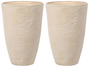 Cache-pot d'extérieur CAMIA Beige - Diamètre : 51 cm - Lot de 2