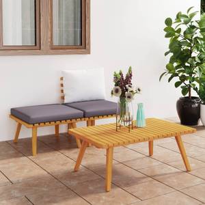 Garten-Lounge-Set Grau - Massivholz - Holzart/Dekor - 55 x 35 x 90 cm