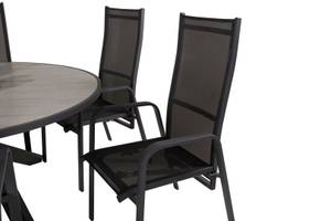 Gartenmöbel-Set Parma (7-teilig) Schwarz - Metall - 140 x 73 x 140 cm