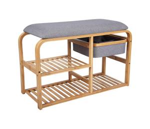 Banc design Dur Marron - Bambou - 30 x 45 x 70 cm