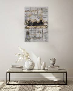Tableau peint Extraordinary Mirage Noir - Gris - Bois massif - Textile - 60 x 90 x 4 cm