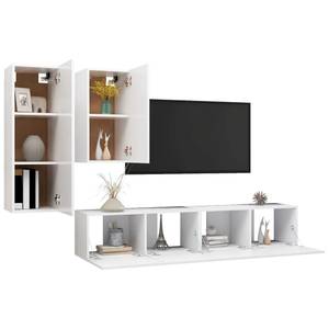 TV-Schrank 4er Set D636 Reinweiß