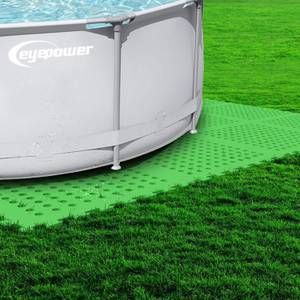 4 Poolmatten Green Bay Grün - Kunststoff - 62 x 1 x 62 cm