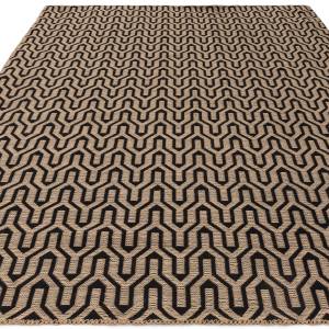 Moderner Teppich Jute Baumwolle LATTICE Schwarz - 120 x 170 cm