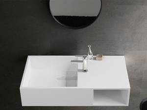 Waschtischplatte GOYOKO Weiß - Stein - 40 x 20 x 80 cm
