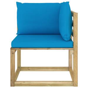 Canapé d'angle 3009699-1 Bleu - Bois manufacturé - Bois/Imitation - 64 x 70 x 64 cm