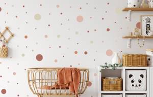 Aufkleber Deko Punkte Kreise Set Dots Beige - Altrosa - Orange - Rot