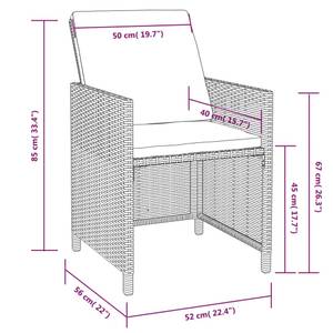 Garten-Essgruppe (5-teilig) 3012315-1 Weiß - Kunststoff - Polyrattan - 60 x 74 x 123 cm