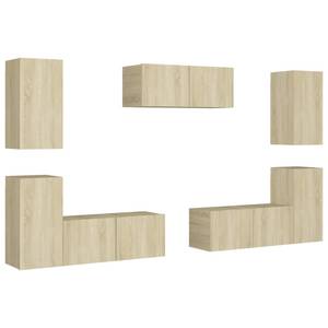 TV-Schrank 7er Set D602 Braun - Holzwerkstoff - 30 x 30 x 80 cm