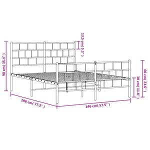 Metall Bettgestell 3030959-4 Weiß - 146 x 196 cm