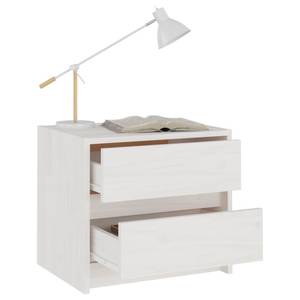 Nachttische 2er Set DE993 Weiß - Massivholz - 40 x 36 x 31 cm