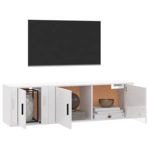 TV-Schrank 2er Set D257 Weiß - Holz teilmassiv - 35 x 40 x 100 cm