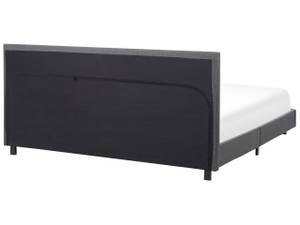 Lit double ALBI Noir - Gris - Largeur : 190 cm