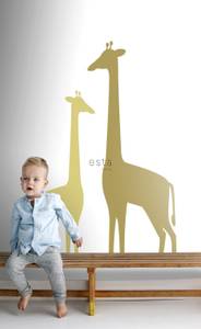 Fototapete Giraffen 158925 Gelb - Naturfaser - Textil - 150 x 279 x 279 cm