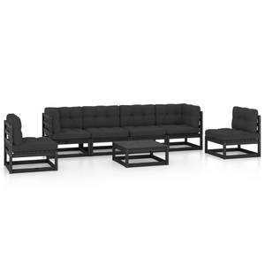 Garten-Lounge-Set (7-teilig) 3009896-2 Anthrazit - Schwarz