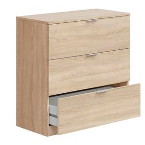 Kommode Santi 3 Schubladen Farbe Eiche Braun - Holzwerkstoff - Kunststoff - 38 x 80 x 38 cm