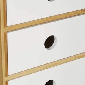 Organiseur de bureau 3 tiroirs Marron - Blanc - Bambou - Bois manufacturé - 15 x 21 x 20 cm