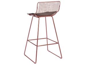 Tabouret de bar FREDONIA Noir - Or rose