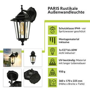 Wandlampe PARIS Schwarz