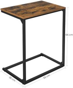 Beistelltisch Schwarz - Holzwerkstoff - Metall - 35 x 66 x 55 cm