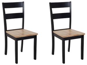 Esszimmerstuhl GEORGIA 2er Set Schwarz - Braun - Massivholz - 45 x 89 x 43 cm