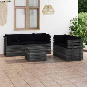 Gartensitzgruppe K5441(6-tlg) Schwarz - Massivholz - 72 x 65 x 60 cm