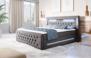 Boxspringbett Moonlight Grau - Breite: 140 cm - H3